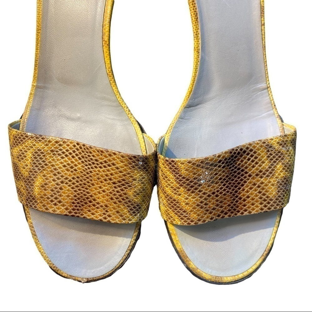 Gucci Python Print Chunky Heel Sandals - image 4